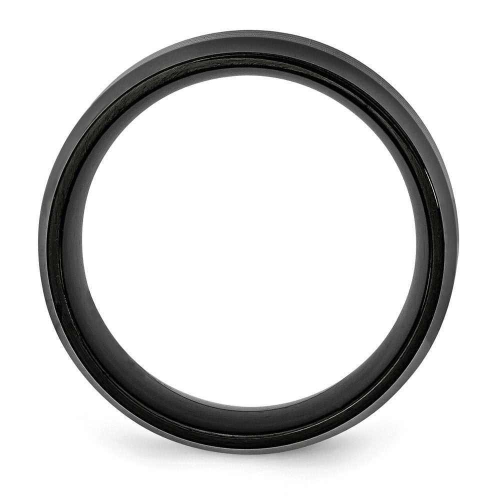 Stainless Steel Polished Black IP-plated 12mm Band