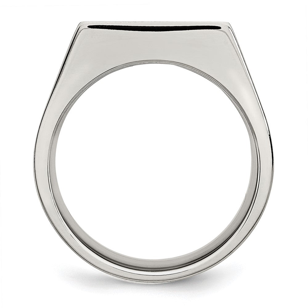 Chisel Stainless Steel Brushed and Polished Signet Ring