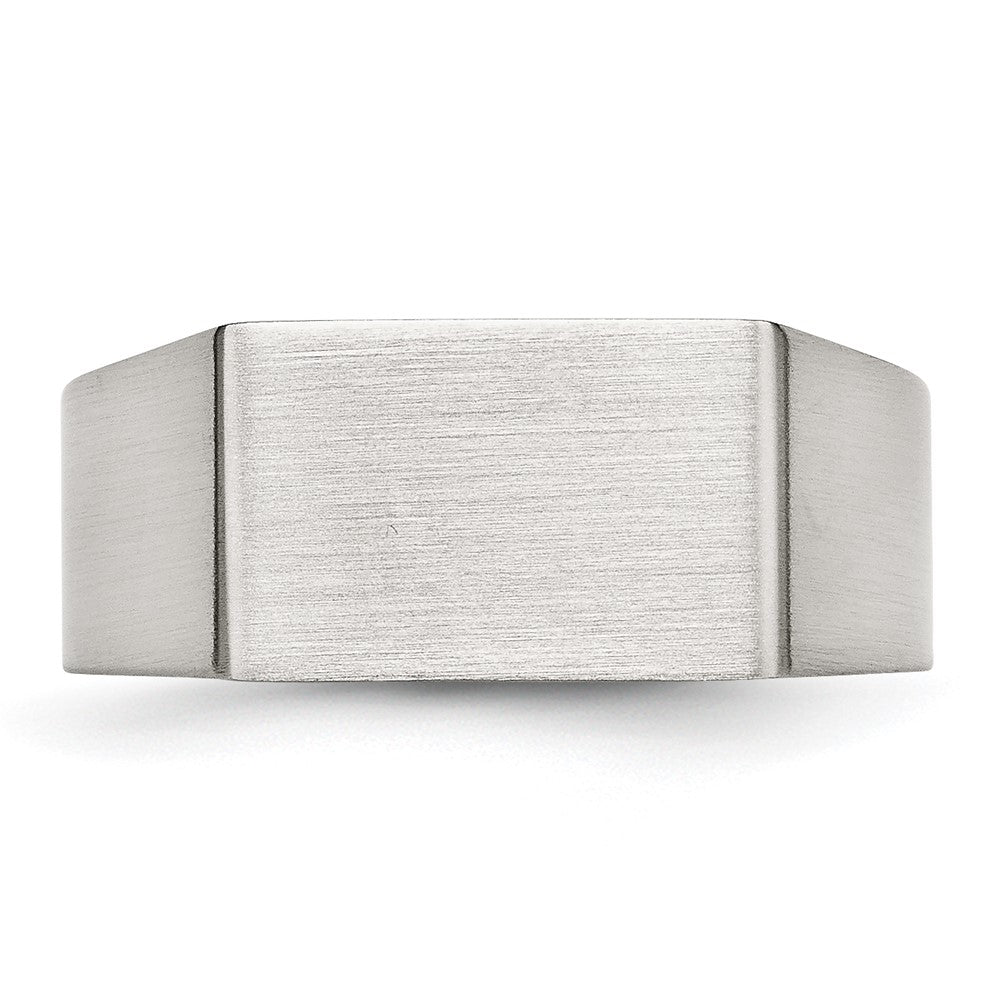 Chisel Stainless Steel Brushed and Polished Signet Ring