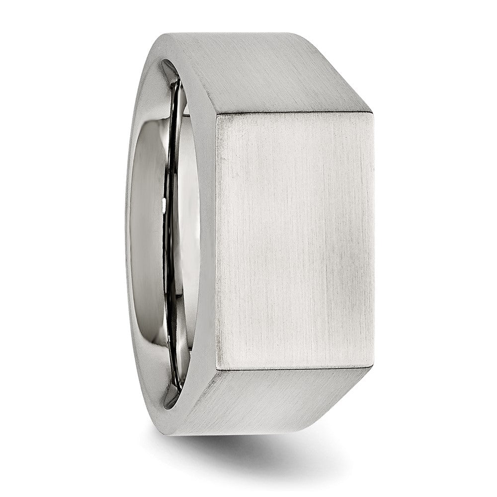 Chisel Stainless Steel Brushed and Polished Signet Ring