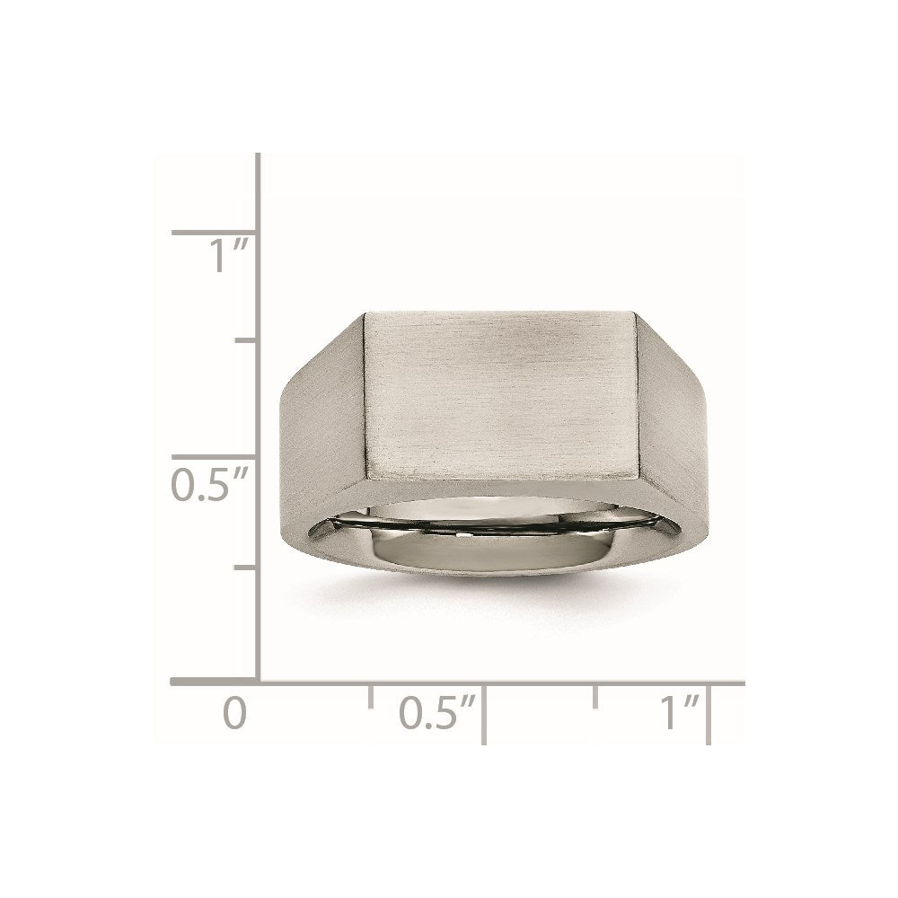 Chisel Stainless Steel Brushed and Polished Signet Ring