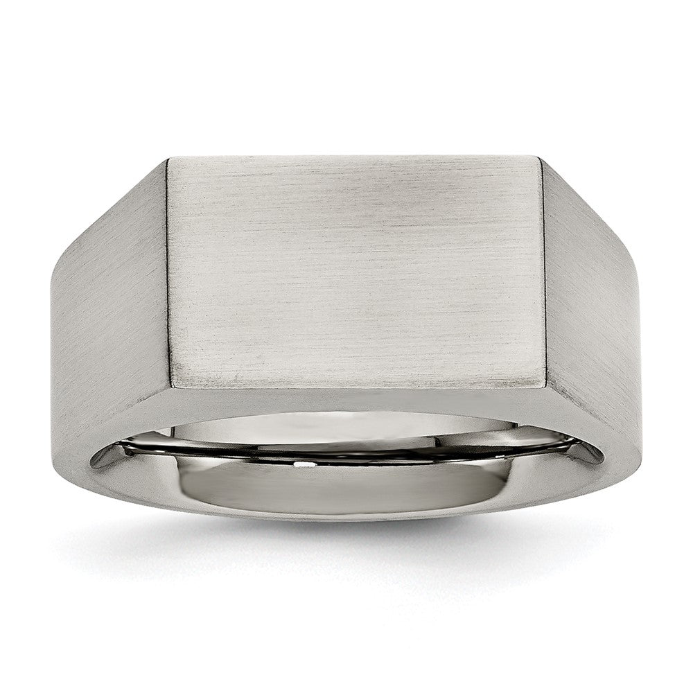 Chisel Stainless Steel Brushed and Polished Signet Ring