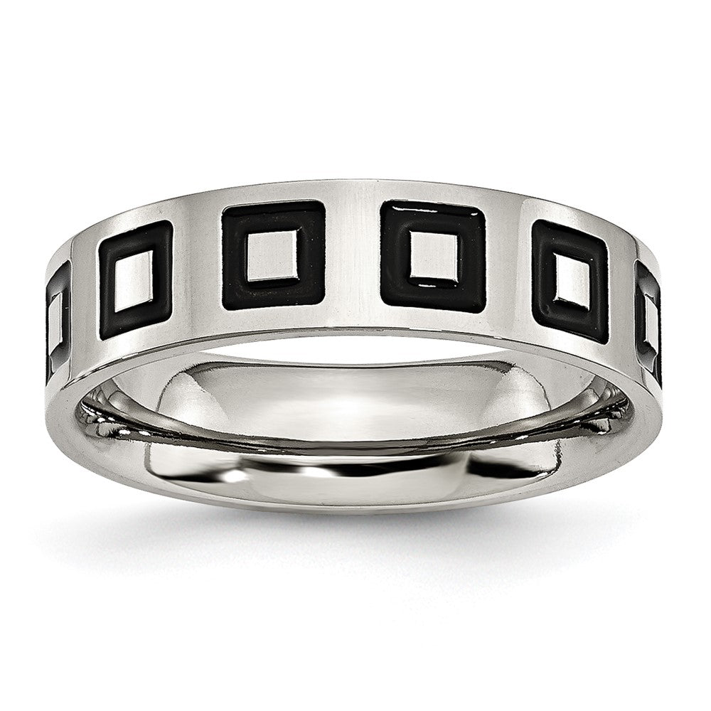 Stainless Steel Enameled Flat 6mm Polished Band