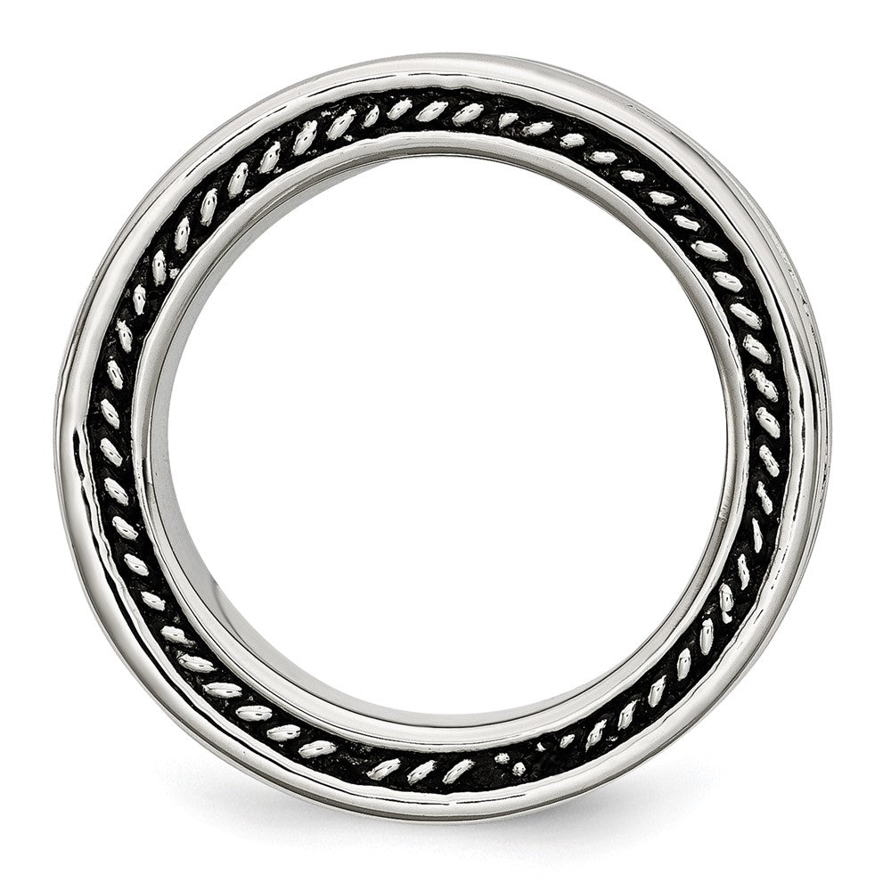 Chisel Stainless Steel Polished and Antiqued 9mm Band