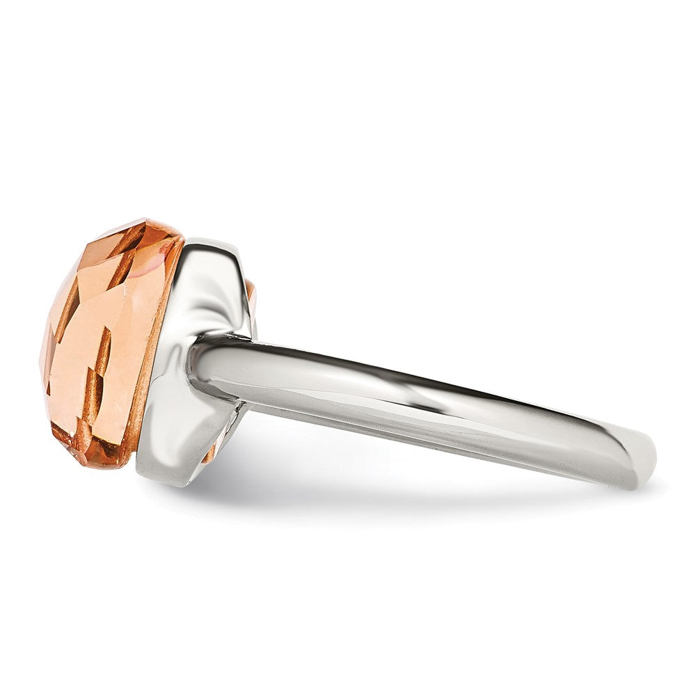 Stainless Steel Polished Champagne Glass Ring