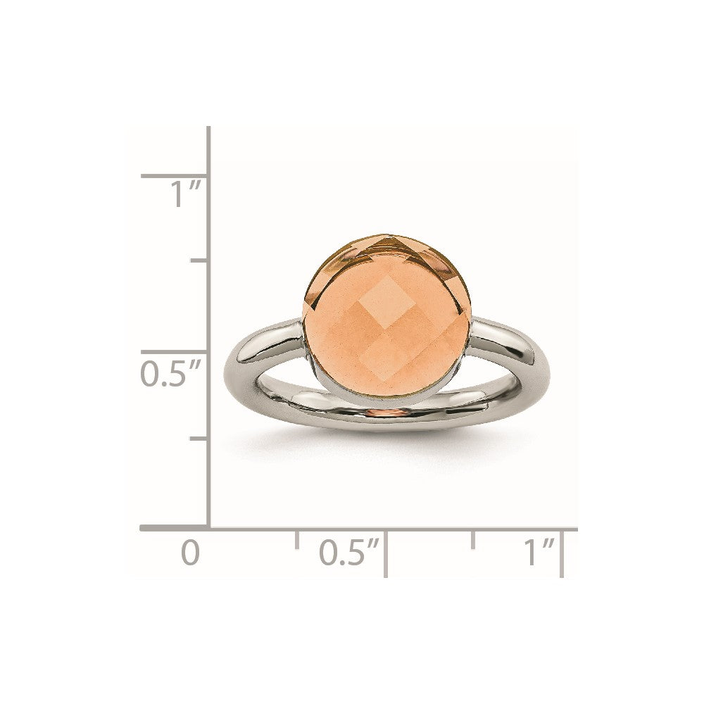 Stainless Steel Polished Champagne Glass Ring