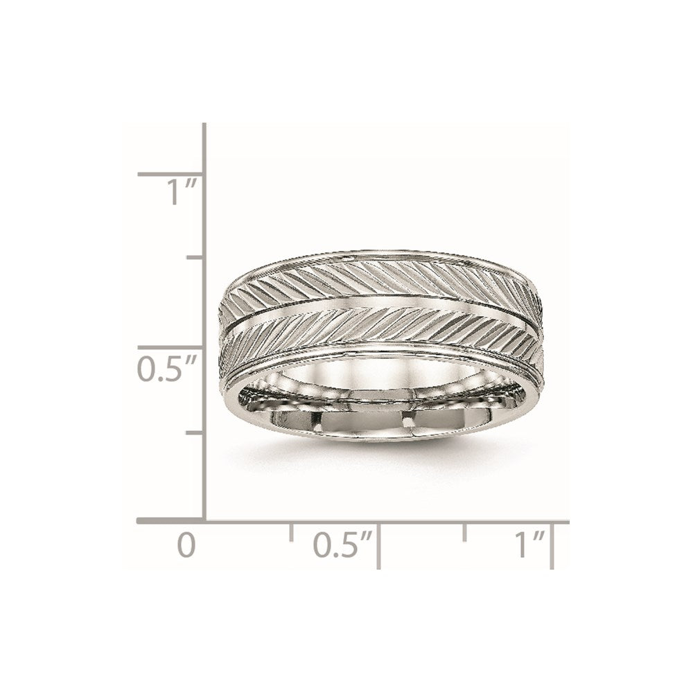 Stainless Steel Polished 8mm Grooved Ring