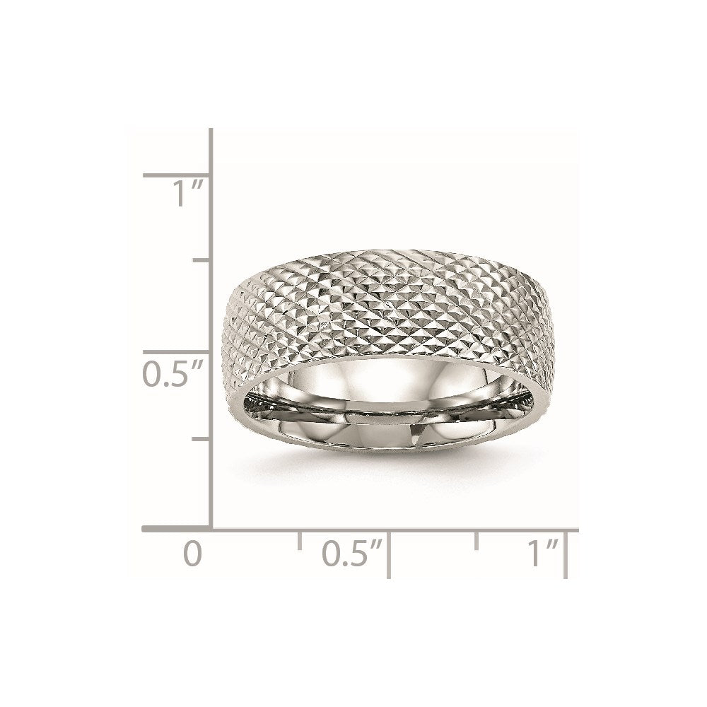 Stainless Steel Polished and Textured 8mm Band