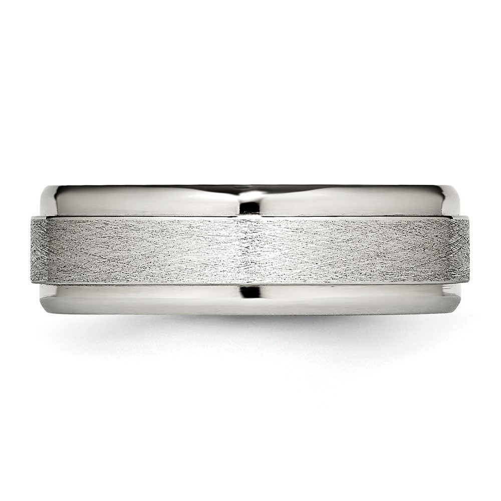 Chisel Stainless Steel Brushed and Polished 7mm Ridged Edge Band