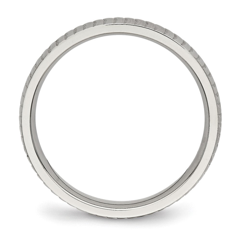 Chisel Stainless Steel Polished and Textured 4mm Band