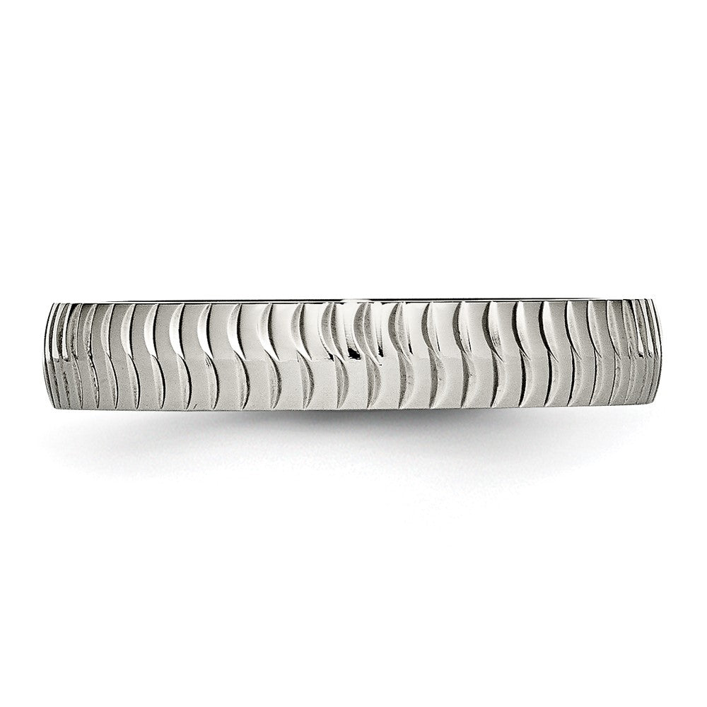 Chisel Stainless Steel Polished and Textured 4mm Band