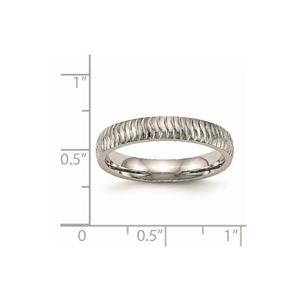 Chisel Stainless Steel Polished and Textured 4mm Band