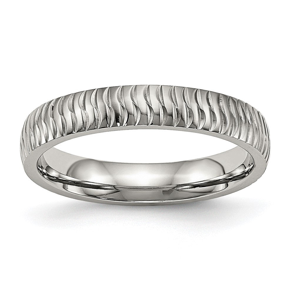 Chisel Stainless Steel Polished and Textured 4mm Band