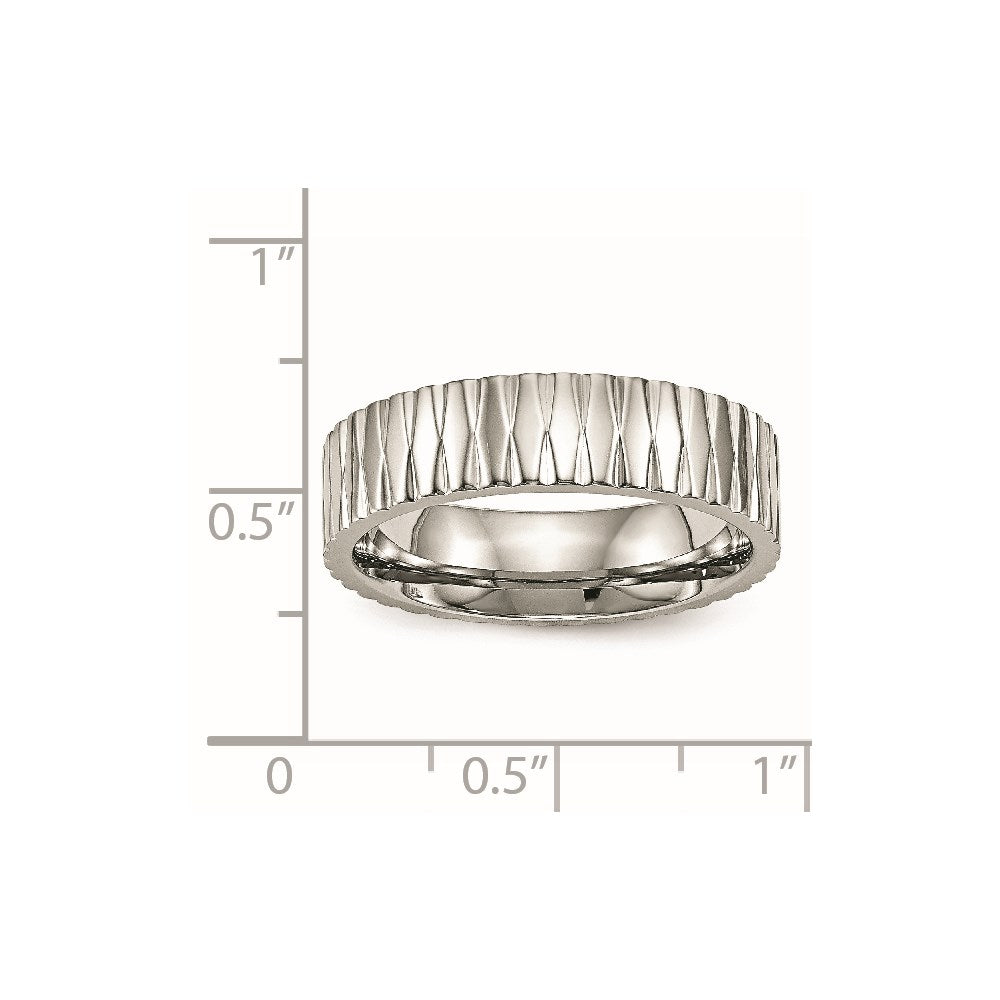 Stainless Steel Polished and Textured 6mm Band