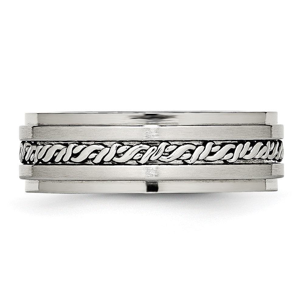 Chisel Stainless Steel Brushed and Polished Braided 7mm Band