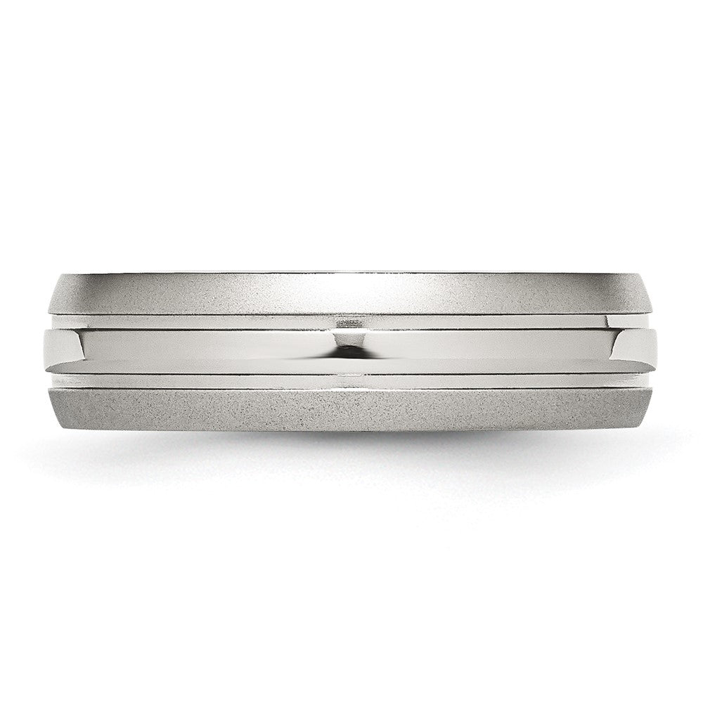 Chisel Stainless Steel Polished with Brushed Edge 6mm Grooved Band