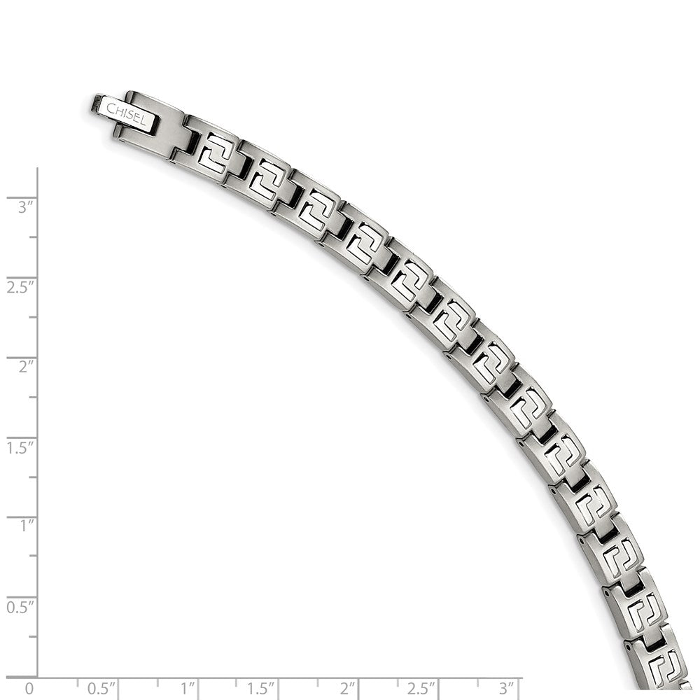 Chisel Stainless Steel Brushed and Polished 8.5 inch Link Bracelet