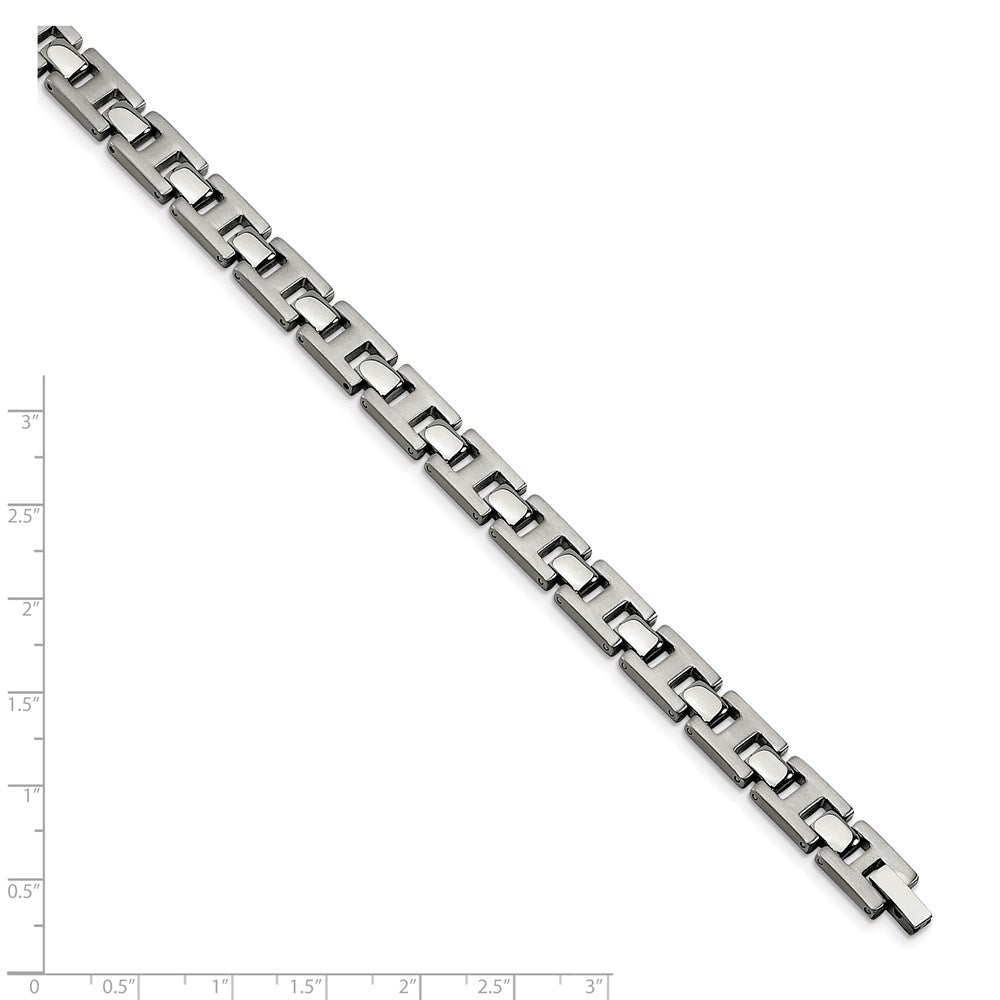 Chisel Stainless Steel Brushed and Polished 8.5 inch Link Bracelet