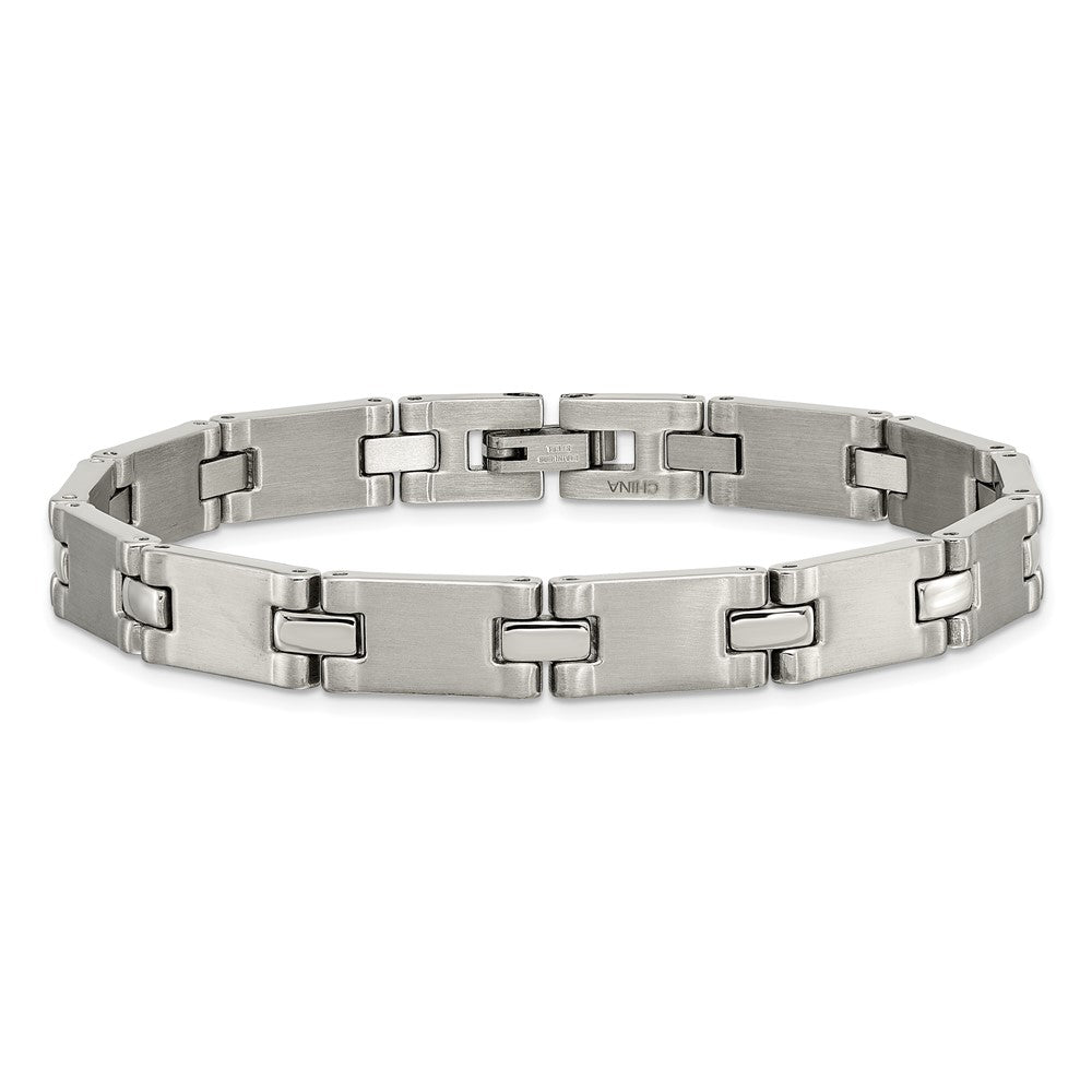 Chisel Stainless Steel Brushed and Polished 8.25 inch Link Bracelet