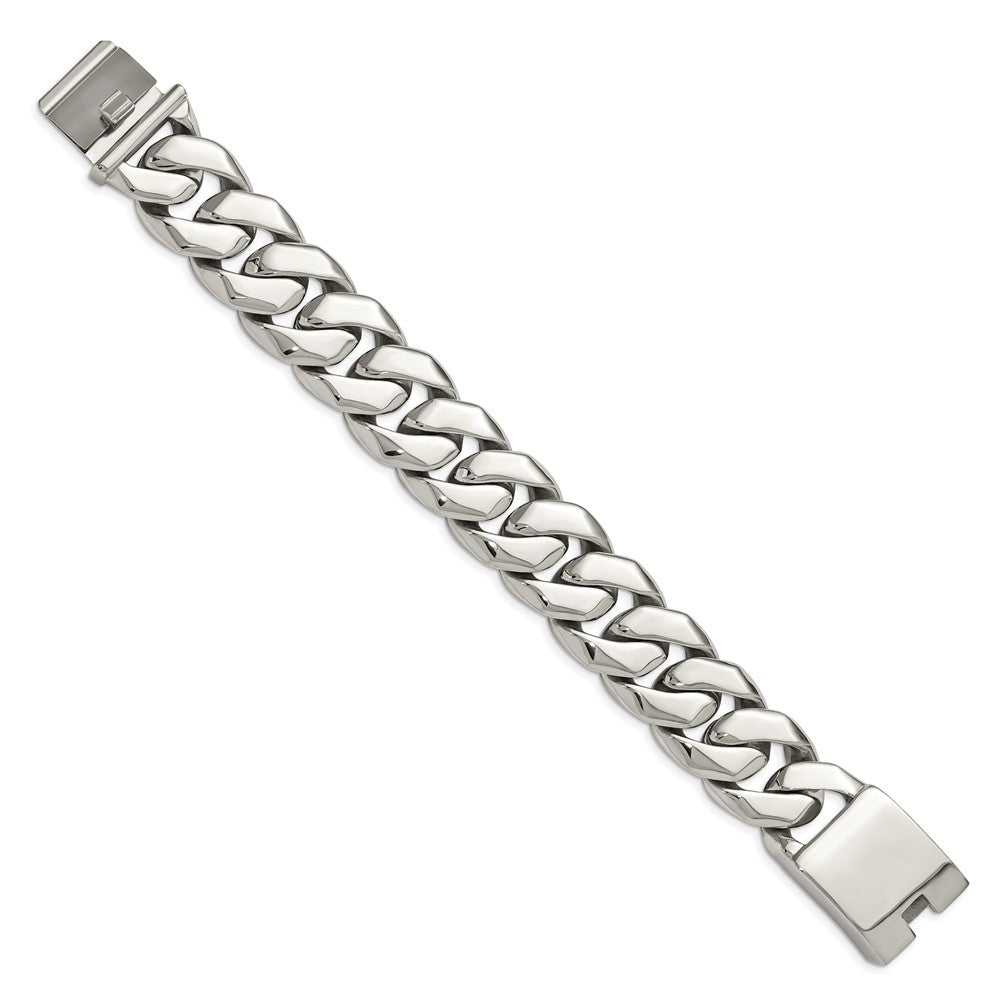 Chisel Stainless Steel Polished 9 inch Fancy Curb Bracelet