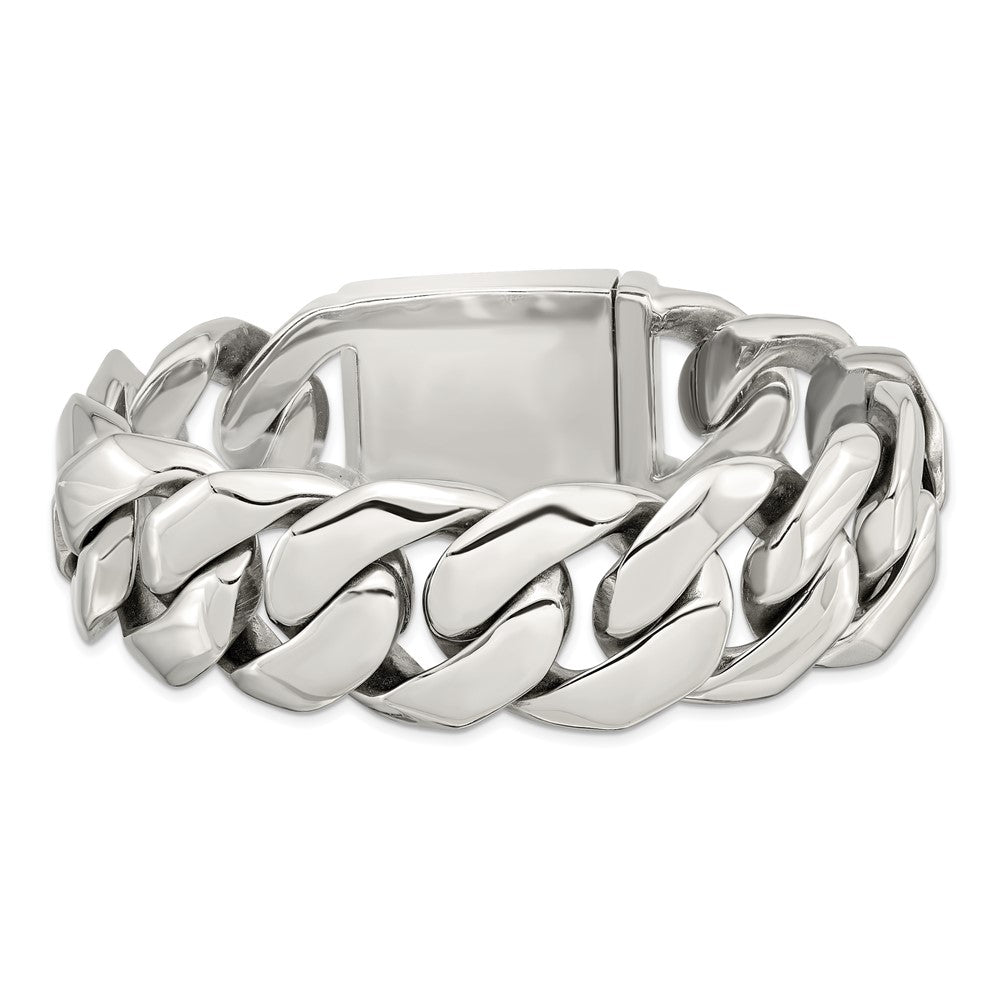 Chisel Stainless Steel Polished 9 inch Fancy Curb Bracelet