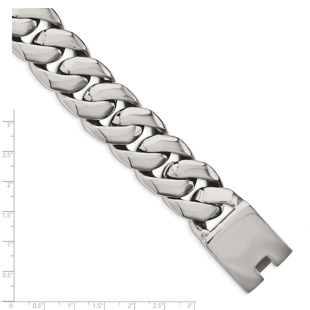 Chisel Stainless Steel Polished 9 inch Fancy Curb Bracelet