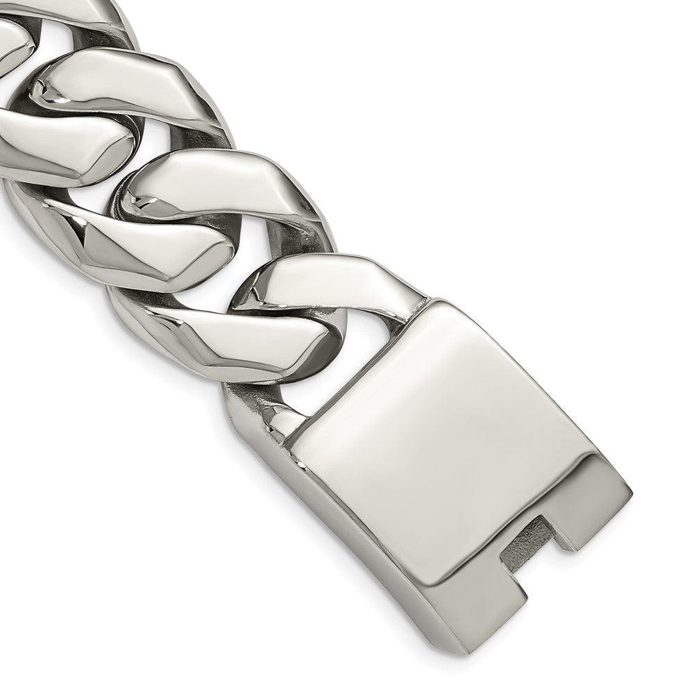 Chisel Stainless Steel Polished 9 inch Fancy Curb Bracelet