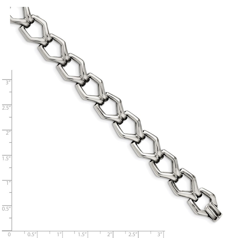 Chisel Stainless Steel Polished 8.5 inch Fancy Open Link Bracelet