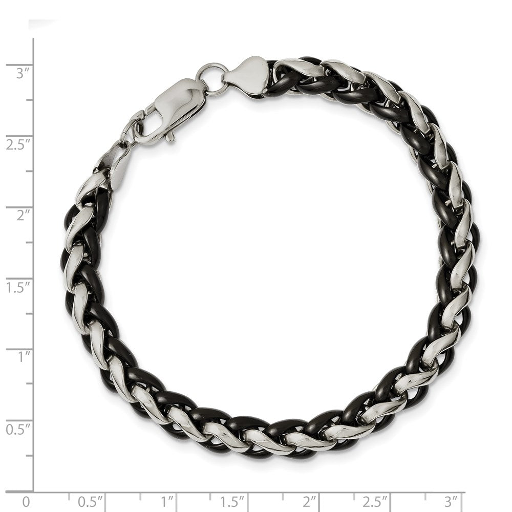 Chisel Stainless Steel Polished Black IP-plated 8.25 inch Bracelet