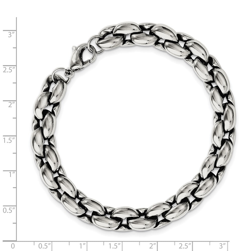 Chisel Stainless Steel Polished 8.25 inch Oval Link Bracelet