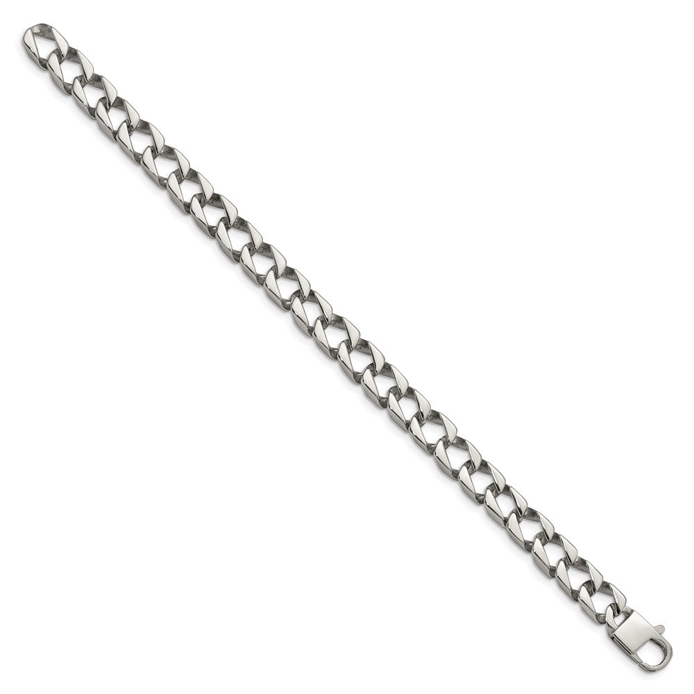 Chisel Stainless Steel Polished 8.5 inch Square Link Bracelet