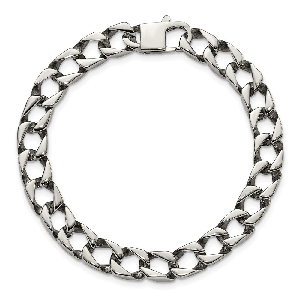 Chisel Stainless Steel Polished 8.5 inch Square Link Bracelet