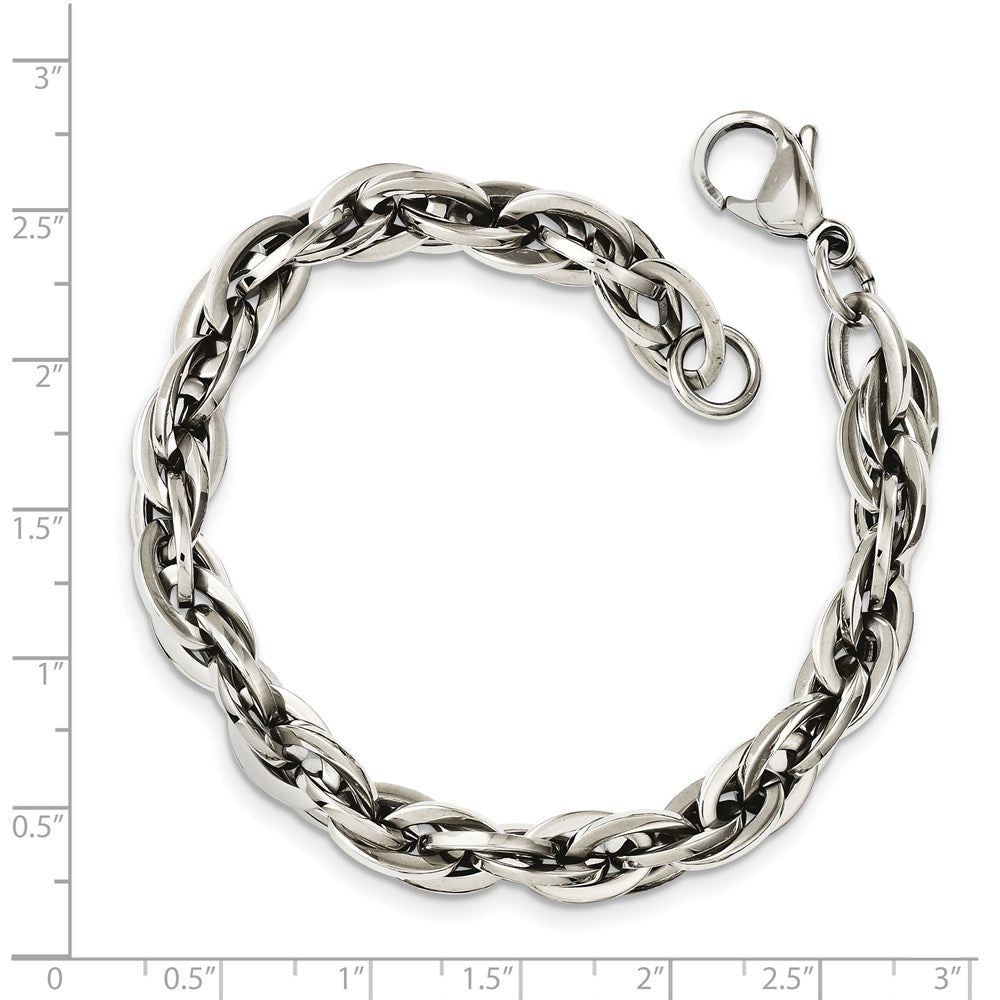 Chisel Stainless Steel Polished 8 inch Oval Links Bracelet