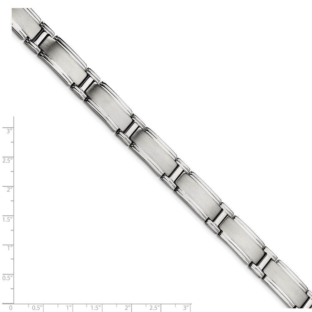 Chisel Stainless Steel Brushed and Polished 9.5 inch Link Bracelet