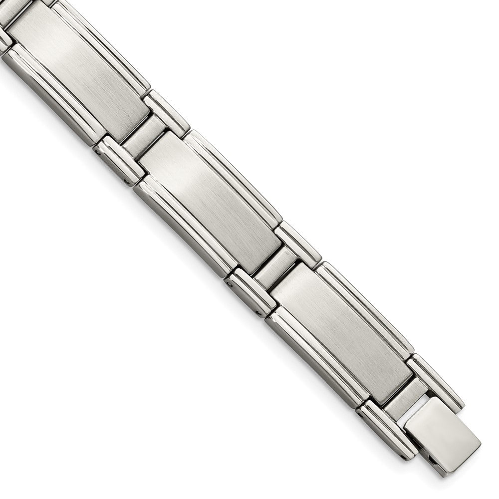 Chisel Stainless Steel Brushed and Polished 9.5 inch Link Bracelet