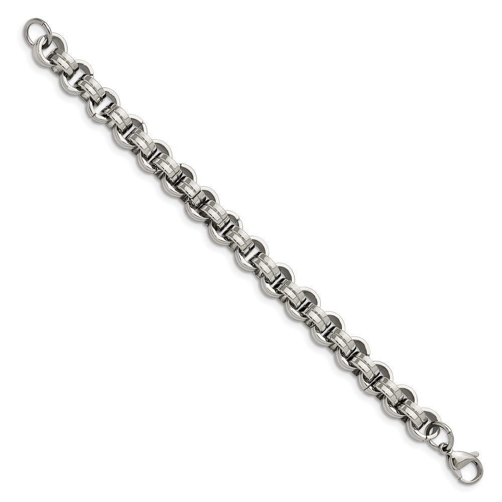 Chisel Stainless Steel Polished 8 inch Circle Link Bracelet