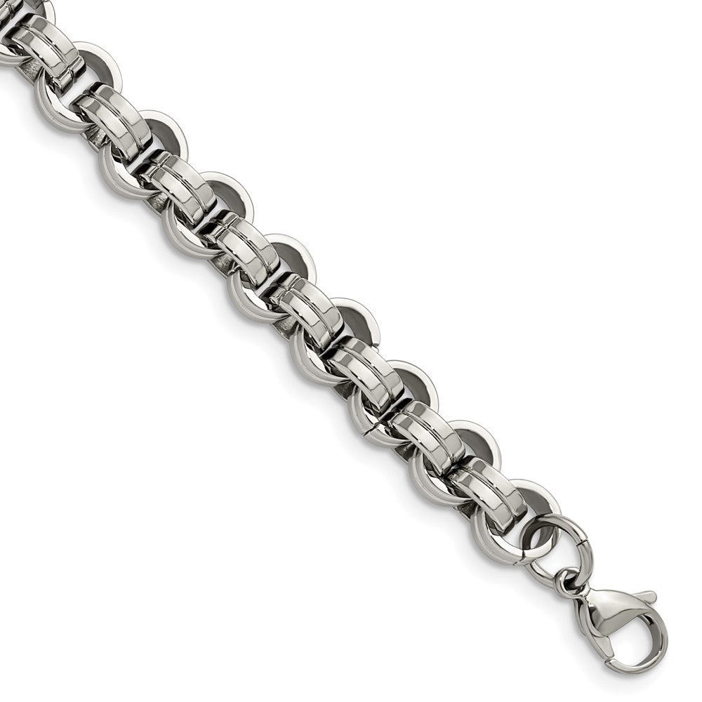 Chisel Stainless Steel Polished 8 inch Circle Link Bracelet