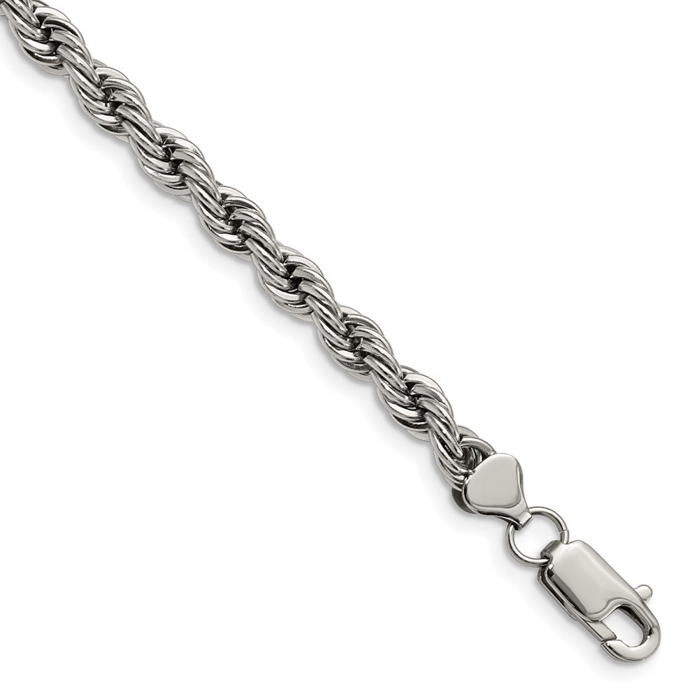 Chisel Stainless Steel Polished 6mm 8.5 inch Rope Bracelet