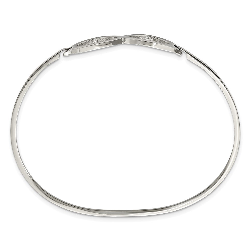 Chisel Stainless Steel Polished Infinity Symbol Bangle