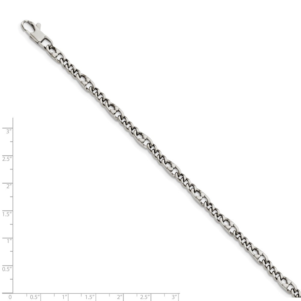 Chisel Stainless Steel Polished 4mm 8.5 inch Figaro Bracelet