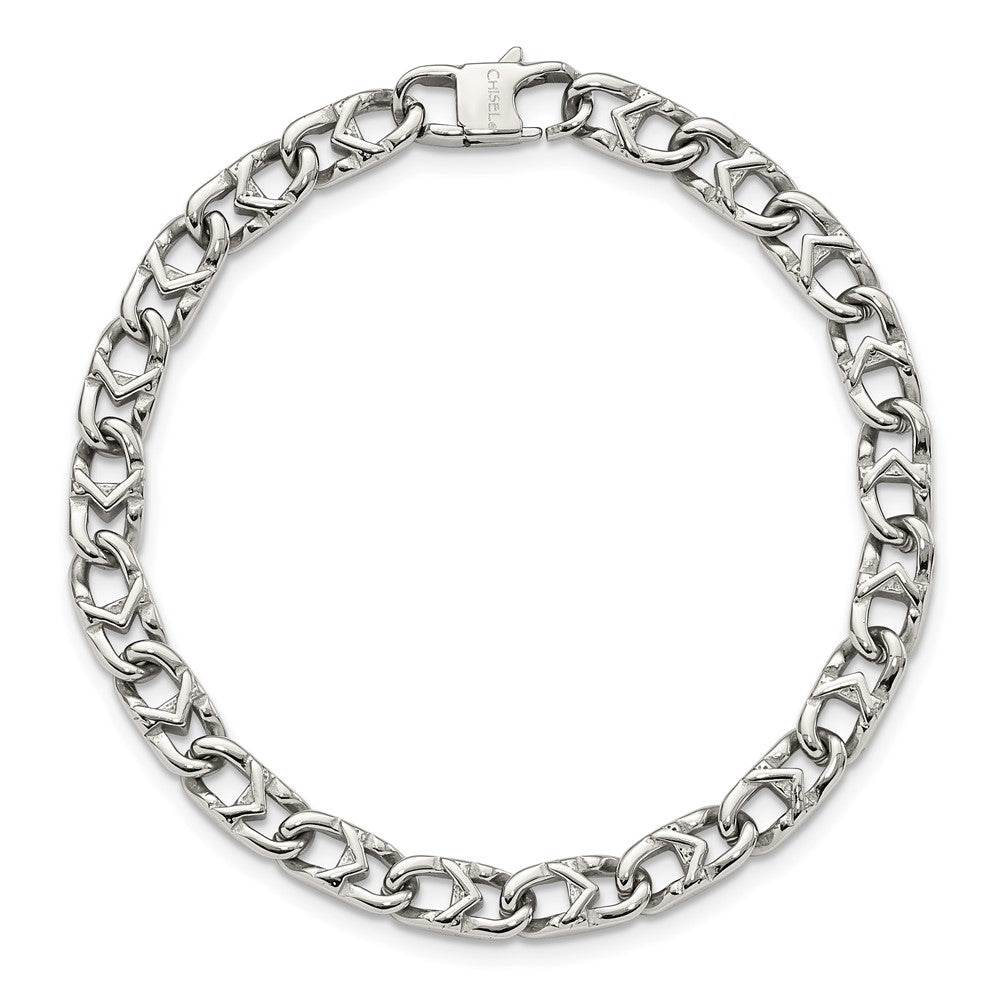 Chisel Stainless Steel Polished 6mm 8.5 inch Fancy Link Bracelet