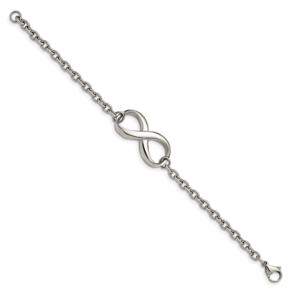 Chisel Stainless Steel Polished Infinity Symbol 7.5 inch Bracelet