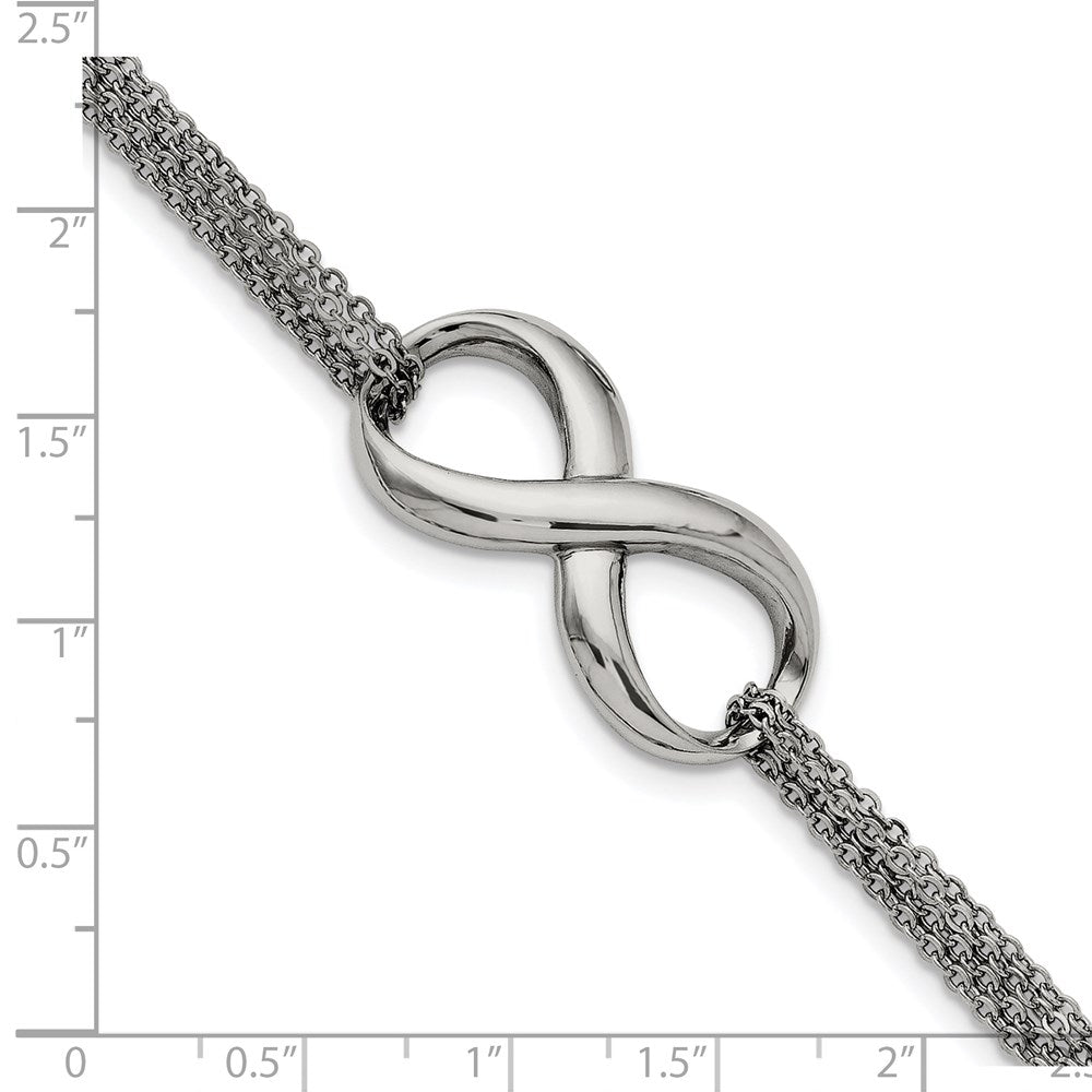 Chisel Stainless Steel Polished Infinity Symbol 7.5 inch Multi-Strand Bracelet