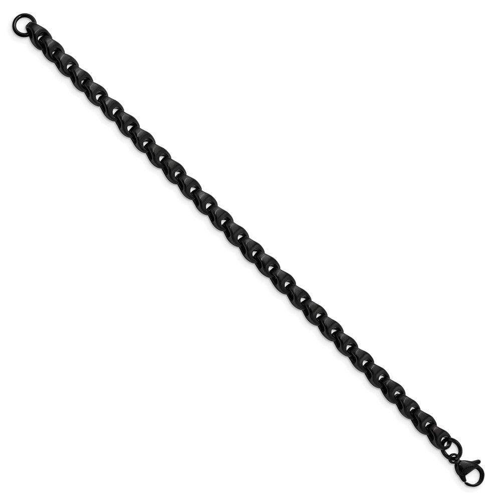 Chisel Stainless Steel Polished Black IP-plated 9 inch Bracelet