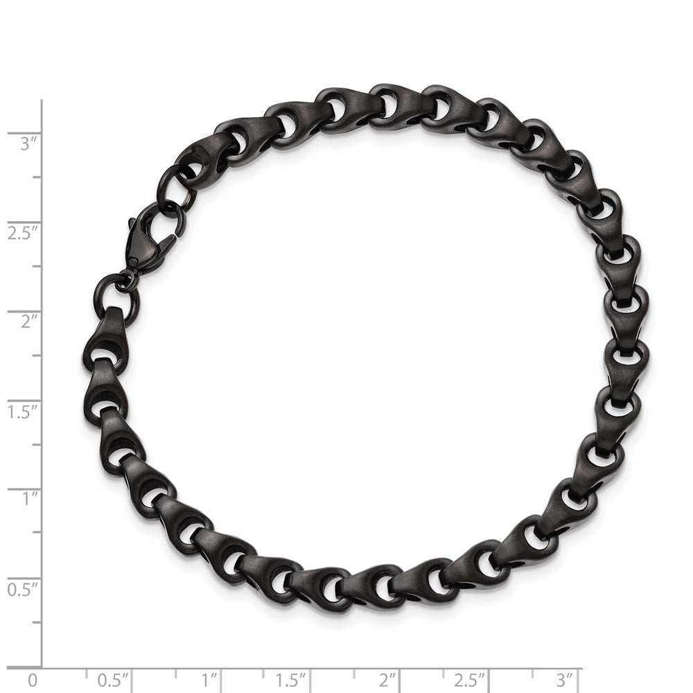 Chisel Stainless Steel Polished Black IP-plated 9 inch Bracelet