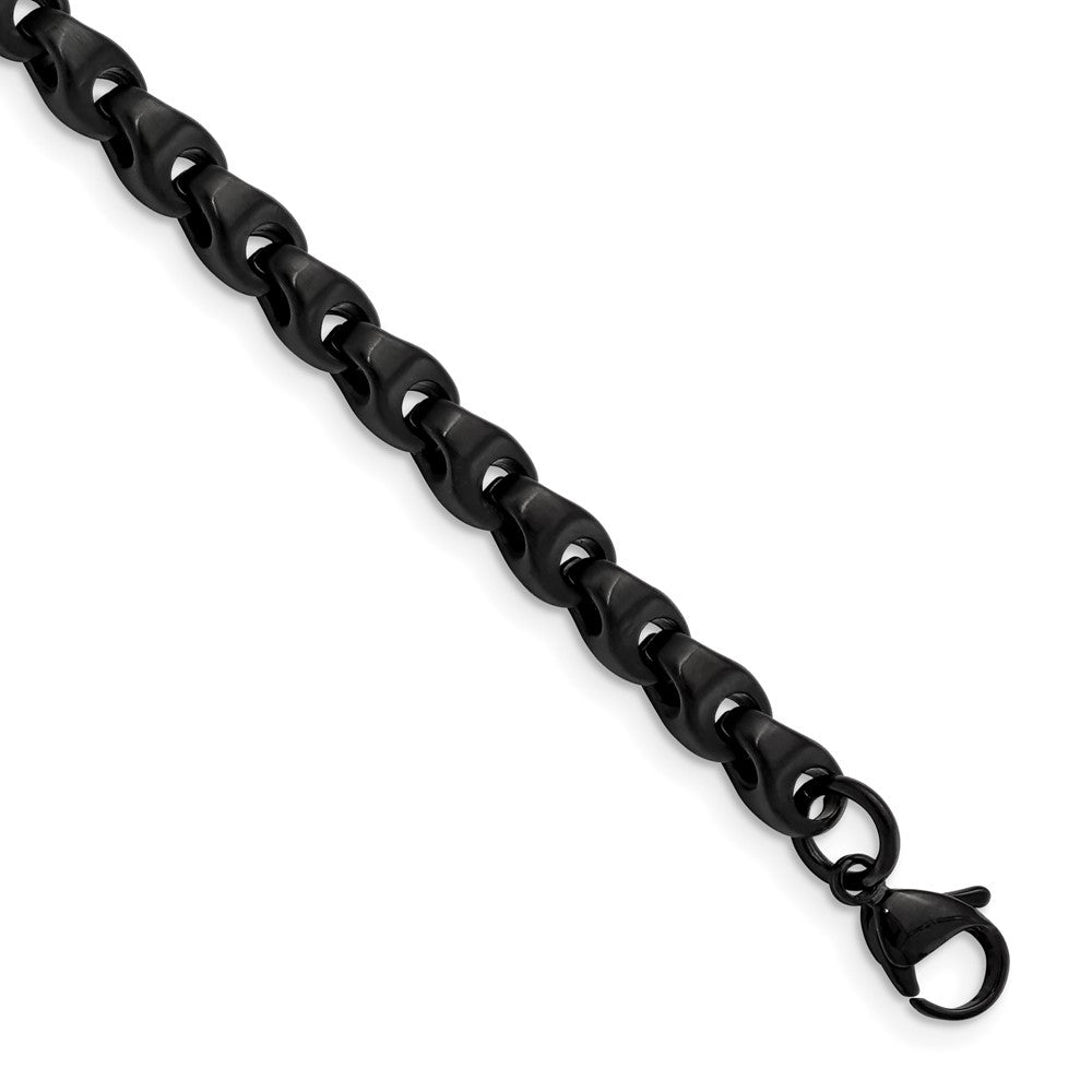 Chisel Stainless Steel Polished Black IP-plated 9 inch Bracelet