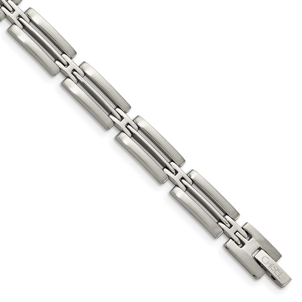 Chisel Stainless Steel Brushed and Polished 8.75 inch Link Bracelet