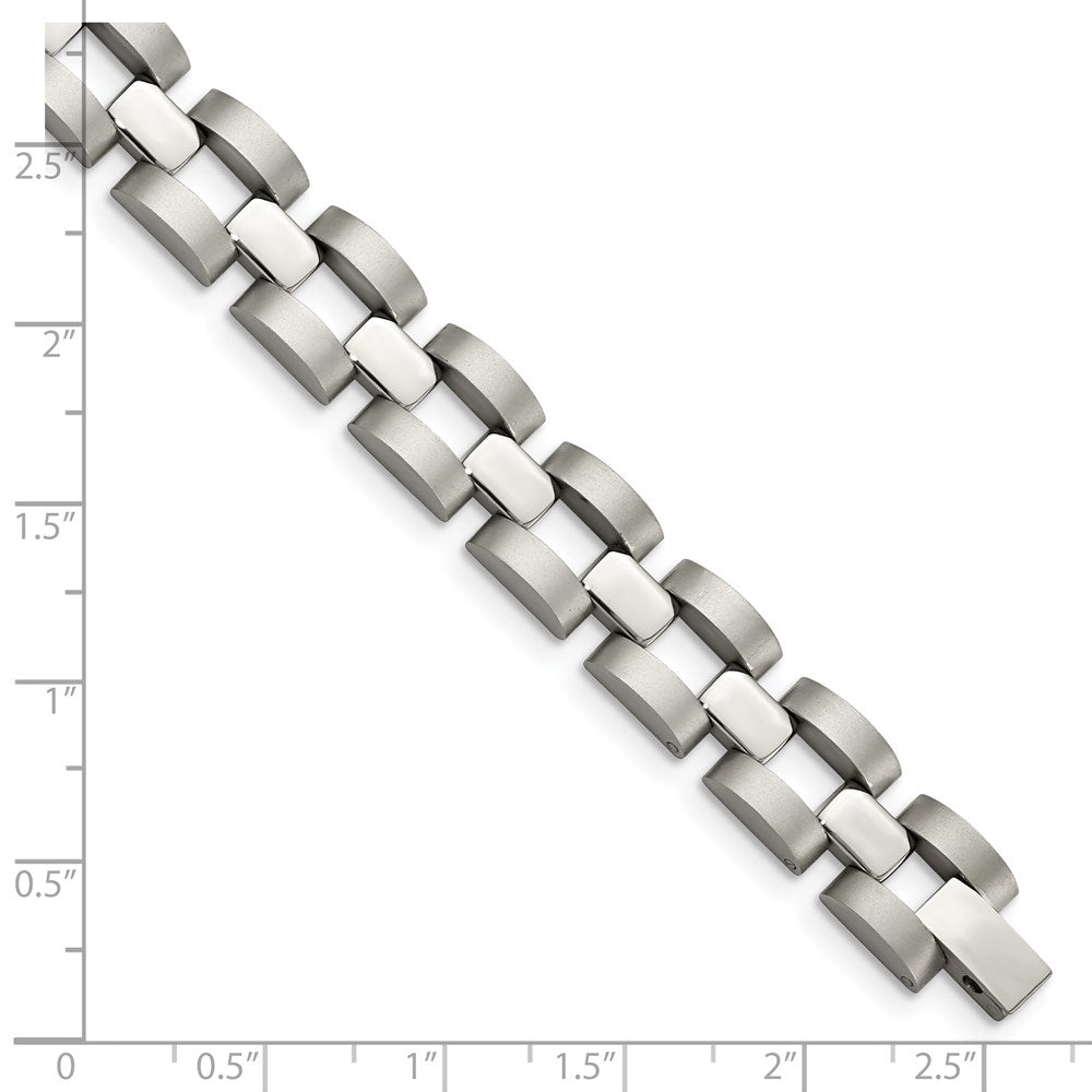 Chisel Stainless Steel Brushed and Polished 8.25 inch Open Link Bracelet