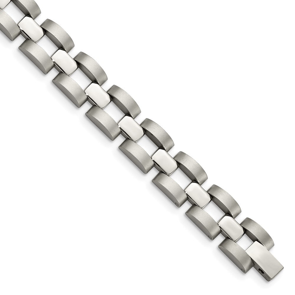 Chisel Stainless Steel Brushed and Polished 8.25 inch Open Link Bracelet