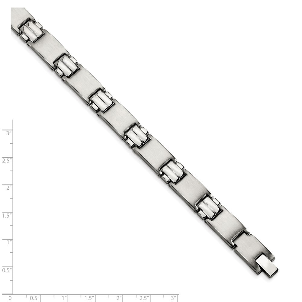 Chisel Stainless Steel Brushed and Polished 8.25 inch Link Bracelet